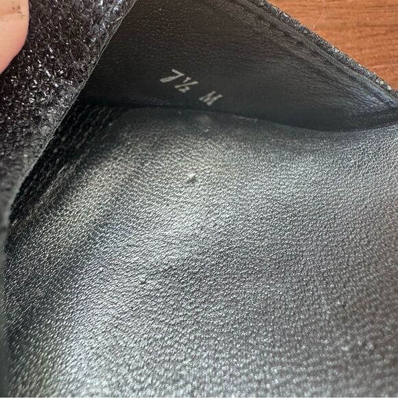 Stuart Weitzman Black Glitter Sashay Platform Sandals Size 7.5 - Picture 11 of 11